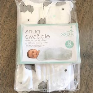 Aden & Anais Elephant Snug Swaddle Newborn NWT
